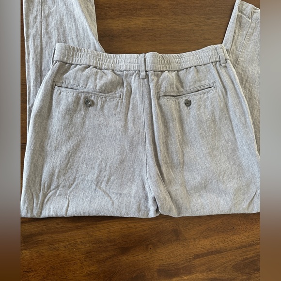 Banana Republic Gray Linen Blend Slim Taper Pants - Picture 2 of 5